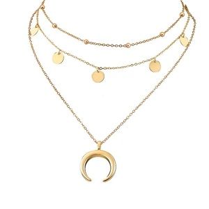 3/$30 Multilayered Crescent Moon Necklace